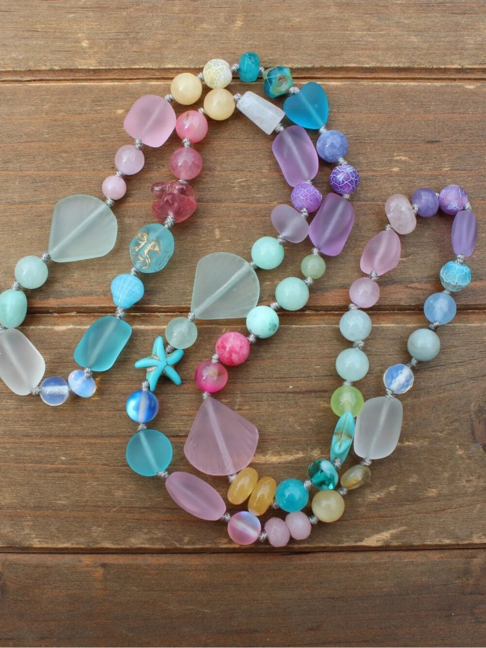 Ocean Dreams: Hand-Knotted Sea Glass Necklace
